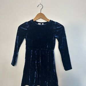 GAP Kids Velvet Dress in Navy Blue